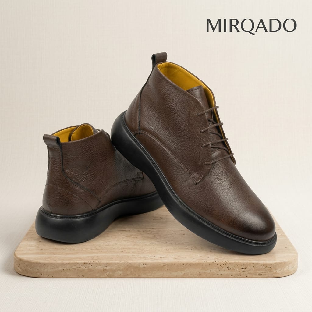 Bottines Courtes en Cuir Premium – Marron