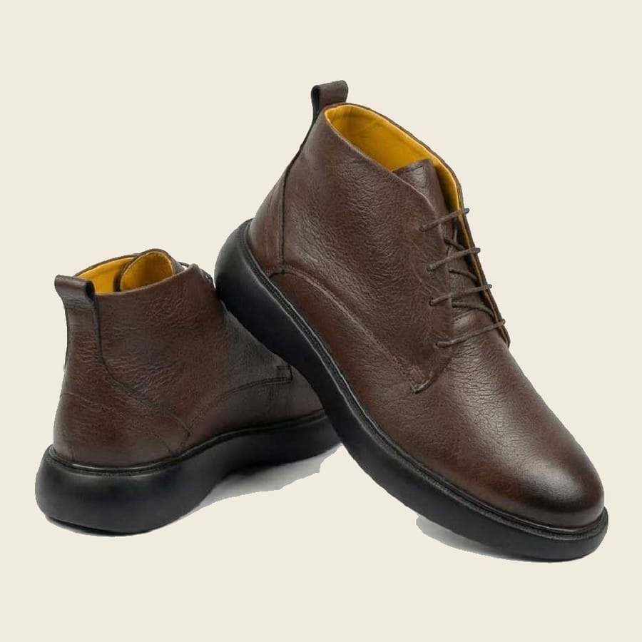 Bottines Courtes en Cuir Premium – Marron