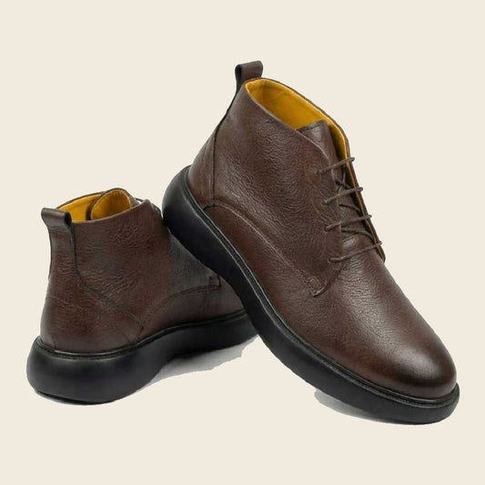Bottines Courtes en Cuir Premium – Marron