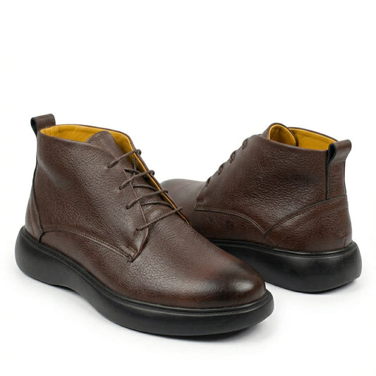 Bottines Courtes en Cuir Premium – Marron